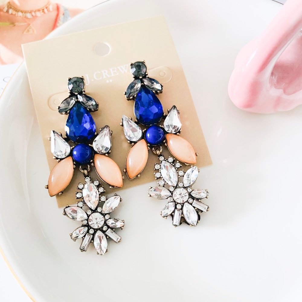 Last Onej. Crew Multicolor Statement Earrings Blue - image 5